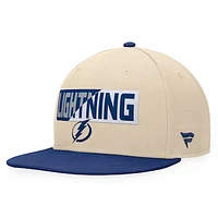 Men's Fanatics Cream/Blue Tampa Bay Lightning Goalaso Snapback Hat