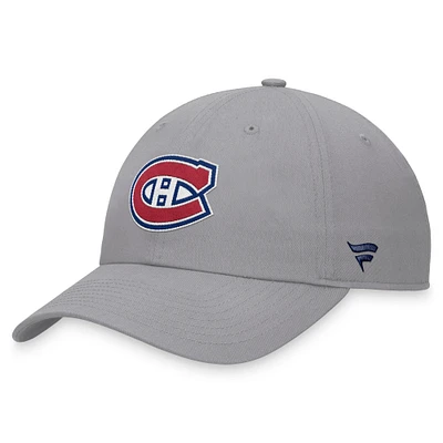 Men's Fanatics Gray Montreal Canadiens Extra Time Adjustable Hat