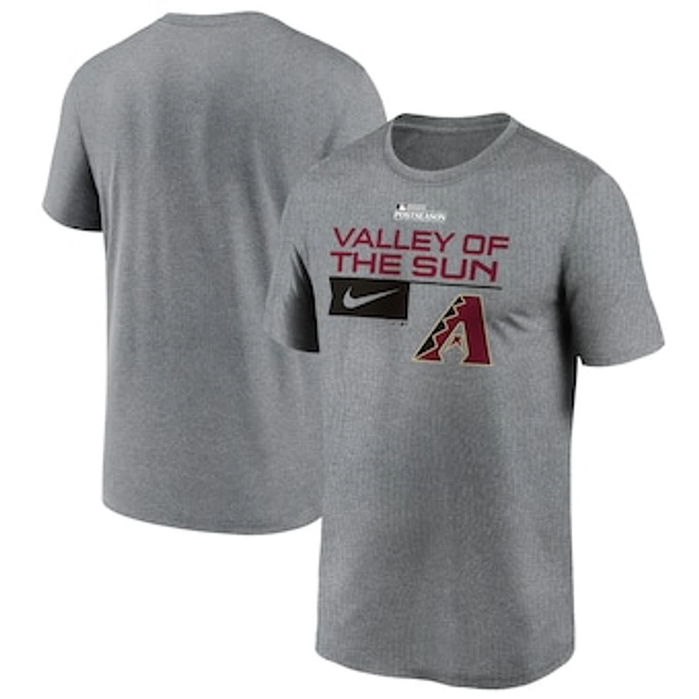 Men's Nike  Heather Charcoal Arizona Diamondbacks 2023 Postseason Legend Performance T-Shirt