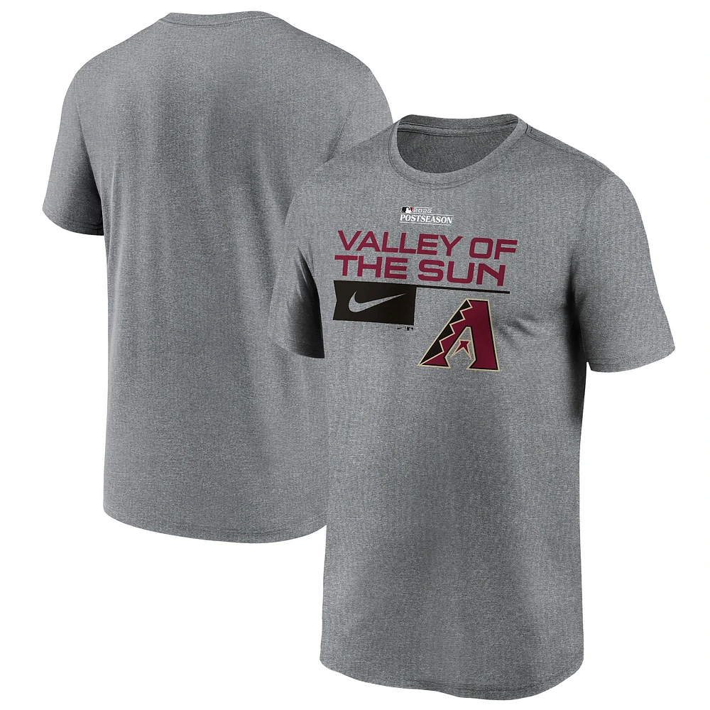 Men's Nike  Heather Charcoal Arizona Diamondbacks 2023 Postseason Legend Performance T-Shirt