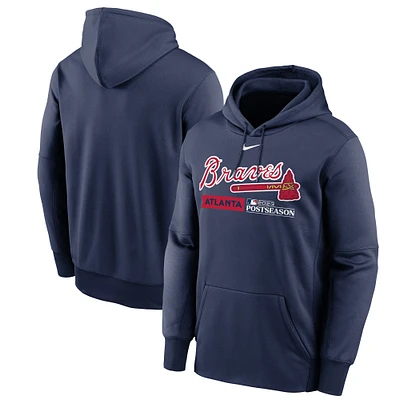 Men's Nike Navy Atlanta Braves 2023 Postseason Authentic Collection Dugout Performance Pullover Hoodie