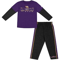 Toddler Colosseum Purple/Black LSU Tigers Long Sleeve T-Shirt & Pants Set