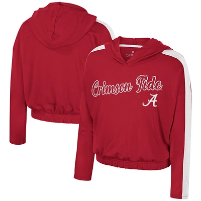 Girls Youth Colosseum Crimson Alabama Crimson Tide Illumination Long Sleeve Hoodie T-Shirt