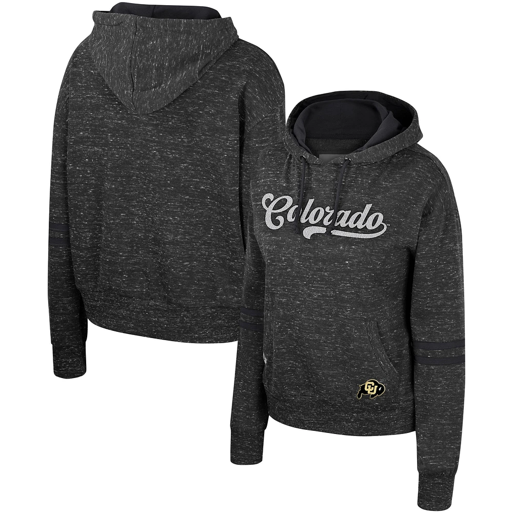 Women's Colosseum Charcoal Colorado Buffaloes Catherine Speckle Pullover Hoodie