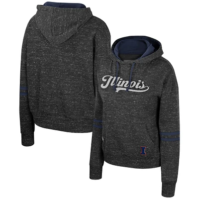 Women's Colosseum  Charcoal Illinois Fighting Illini Catherine Speckle Pullover Hoodie