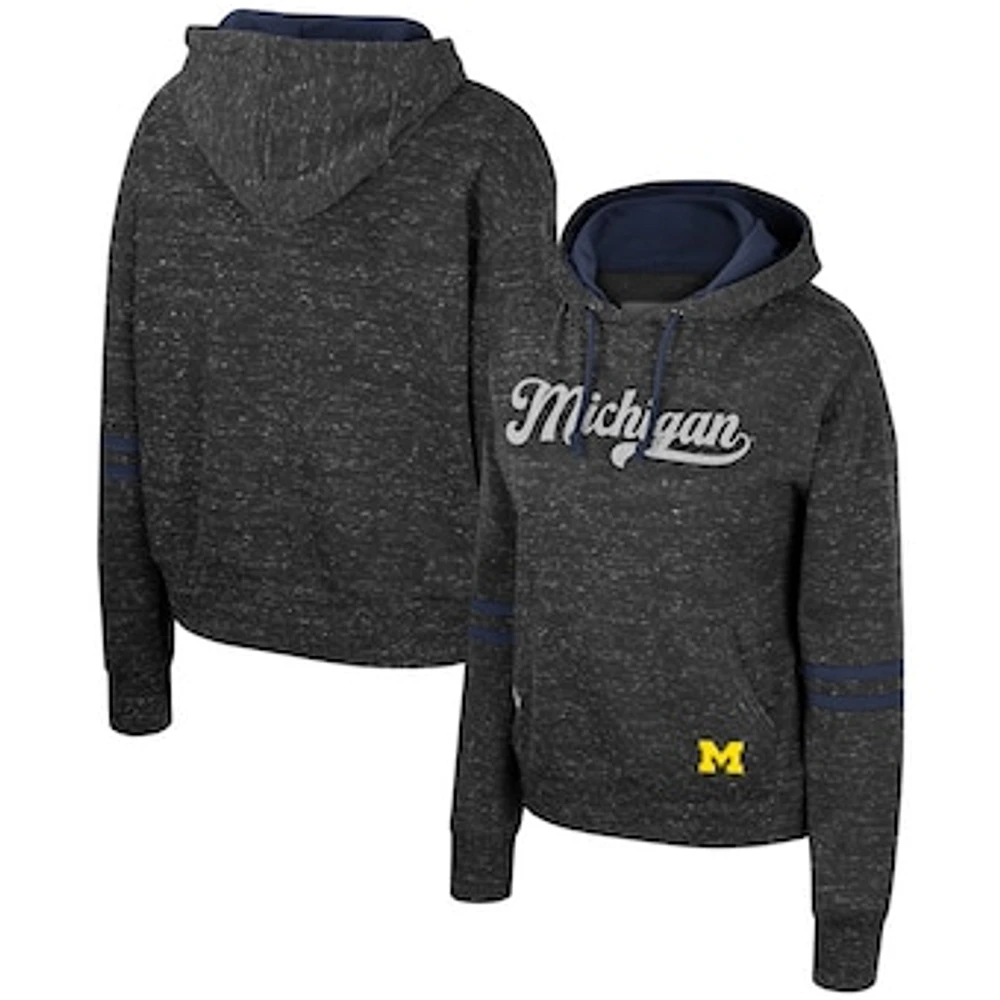 Women's Colosseum  Charcoal Michigan Wolverines Catherine Speckle Pullover Hoodie