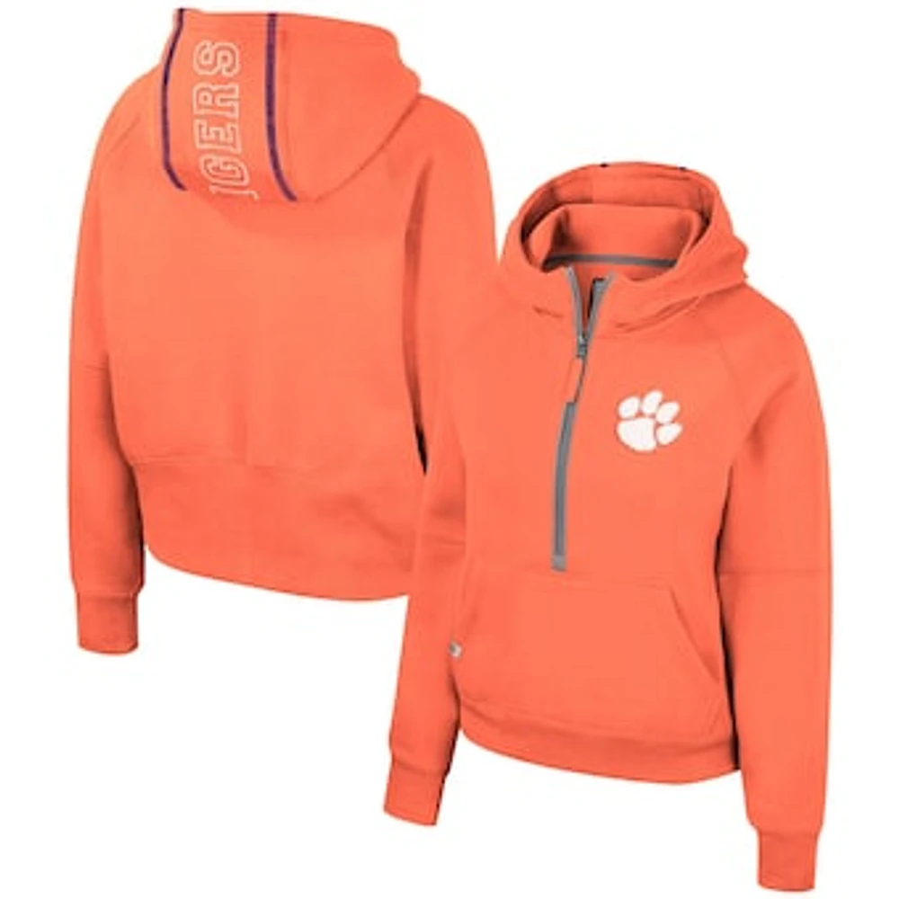 Women's Colosseum Orange Clemson Tigers Margo Raglan Half-Zip Hoodie