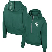 Women's Colosseum Green Michigan State Spartans Margo Raglan Half-Zip Hoodie