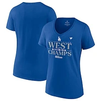 Women's Fanatics  Royal Los Angeles Dodgers 2023 NL West Division Champions Locker Room V-Neck T-Shirt