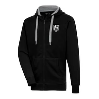 Men's Antigua  Black Vegas Golden Knights Metallic Logo Victory Full-Zip Hoodie