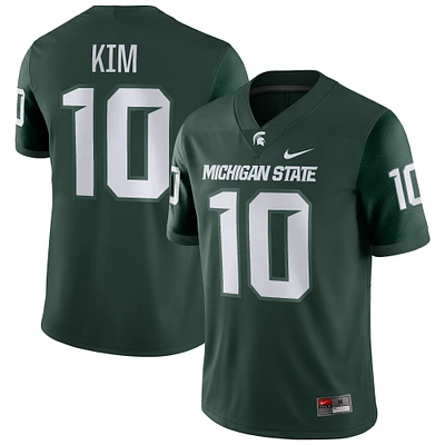 Men's Nike Noah Kim Green Michigan State Spartans NIL Football Game Jersey