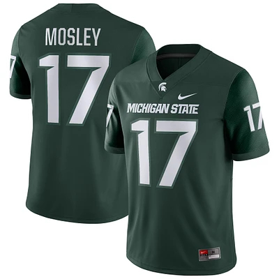 Men's Nike Tre Mosley Green Michigan State Spartans NIL Football Game Jersey