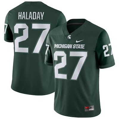 Men's Nike Cal Haladay Green Michigan State Spartans NIL Football Game Jersey