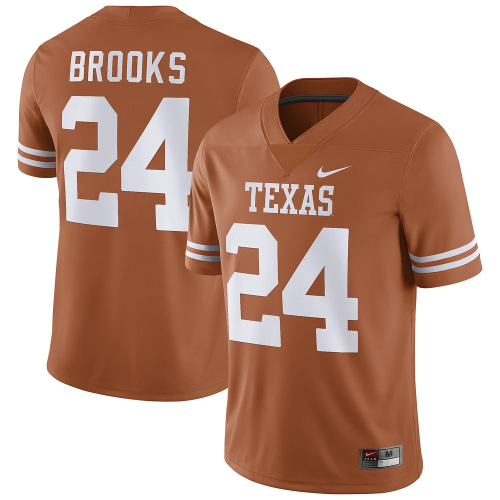 Men's Nike Jonathon Brooks Orange Texas Longhorns NIL Football Game Jersey