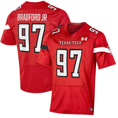 Men's Under Armour Tony Bradford Jr Red Texas Tech Red Raiders NIL Football Replica Player Jersey