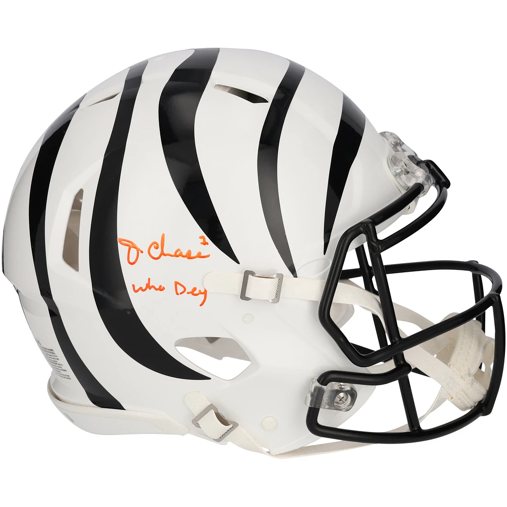 Ja'Marr Chase Cincinnati Bengals Autographed Riddell Helmet with Inscription