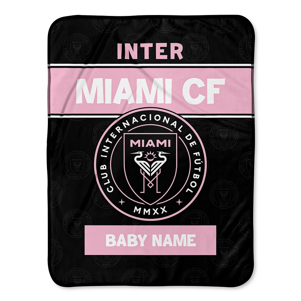 Chad & Jake Inter Miami CF Emblem 30" x 40" Personalized Baby Blanket
