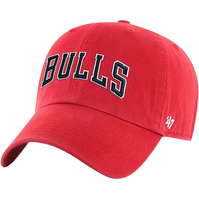 Men's '47 Red Chicago Bulls Core Wordmark Clean Up Adjustable Hat