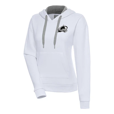 Women's Antigua Colorado Avalanche Metallic Logo Victory Pullover Hoodie