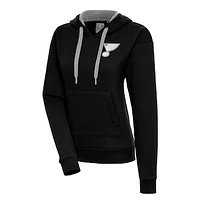 Women's Antigua St. Louis Blues Metallic Logo Victory Pullover Hoodie