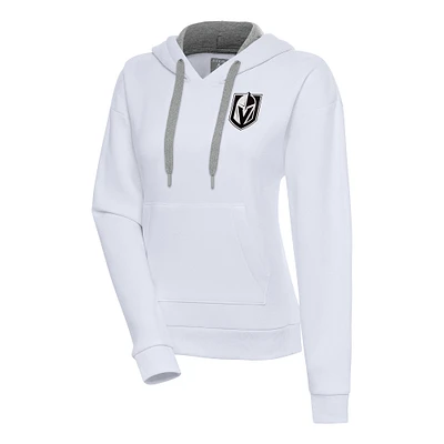 Women's Antigua Vegas Golden Knights Metallic Logo Victory Pullover Hoodie