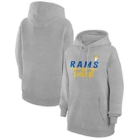 Women's G-III 4Her by Carl Banks  Heather Gray Los Angeles Rams Graphic Fleece Pullover Hoodie