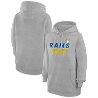 Women's G-III 4Her by Carl Banks  Heather Gray Los Angeles Rams Graphic Fleece Pullover Hoodie