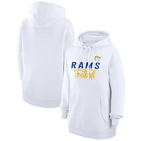 Women's G-III 4Her by Carl Banks  White Los Angeles Rams Graphic Fleece Pullover Hoodie