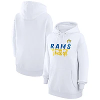 Women's G-III 4Her by Carl Banks  White Los Angeles Rams Graphic Fleece Pullover Hoodie