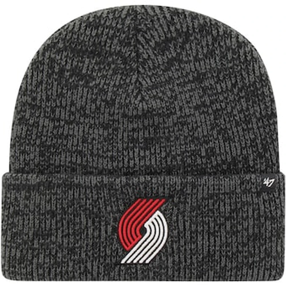 Men's '47 Black Portland Trail Blazers Brain Freeze Cuffed Knit Hat