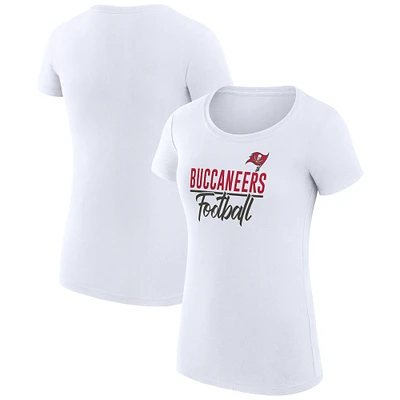 Women's G-III 4Her by Carl Banks  White Tampa Bay Buccaneers Team Graphic Fitted T-Shirt
