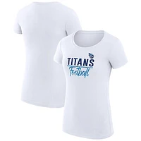 Women's G-III 4Her by Carl Banks  White Tennessee Titans Team Graphic Fitted T-Shirt