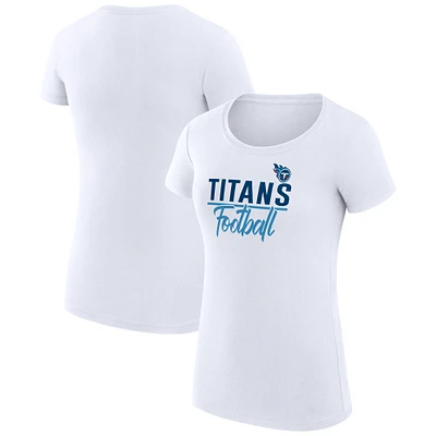 Women's G-III 4Her by Carl Banks  White Tennessee Titans Team Graphic Fitted T-Shirt