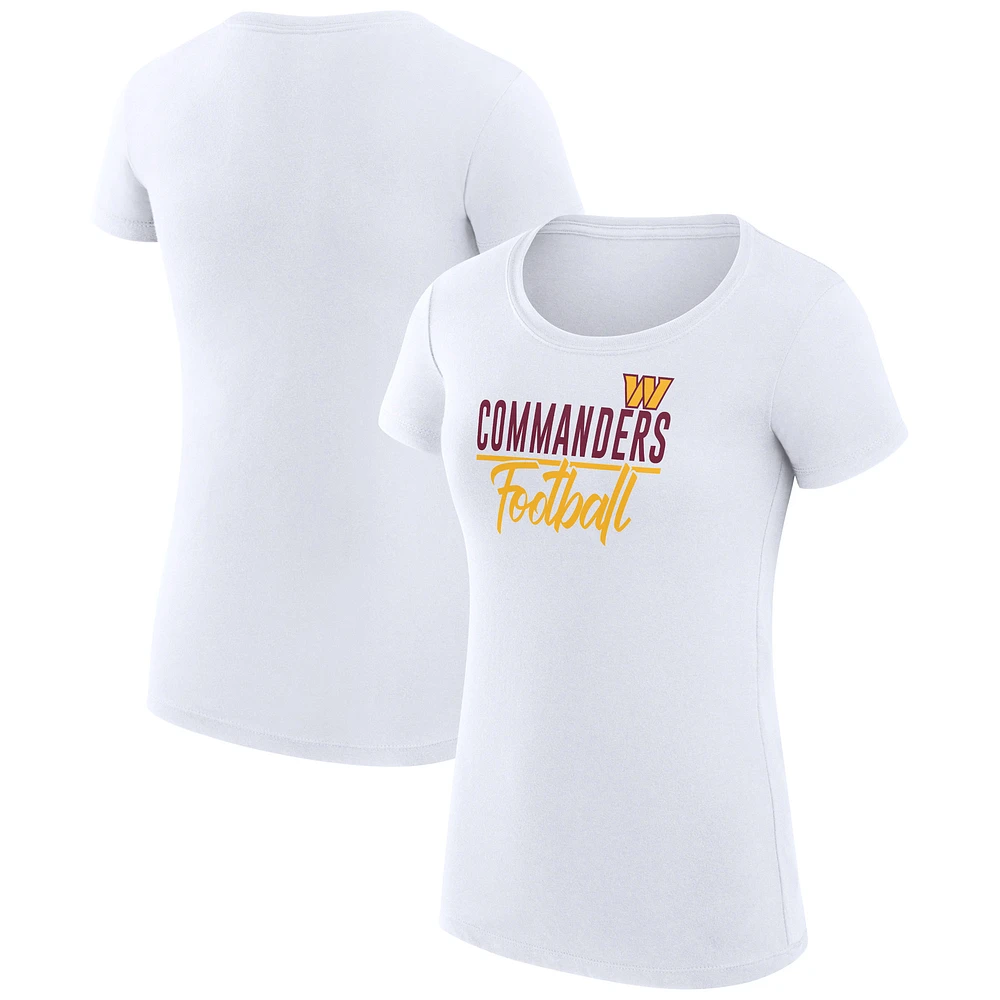 Women's G-III 4Her by Carl Banks White Washington Commanders Team Graphic Fitted T-Shirt
