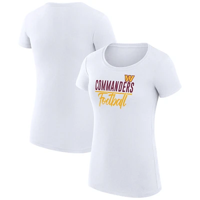 Women's G-III 4Her by Carl Banks  White Washington Commanders Team Graphic Fitted T-Shirt