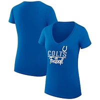Women's G-III 4Her by Carl Banks  Royal Indianapolis Colts V-Neck Fitted T-Shirt