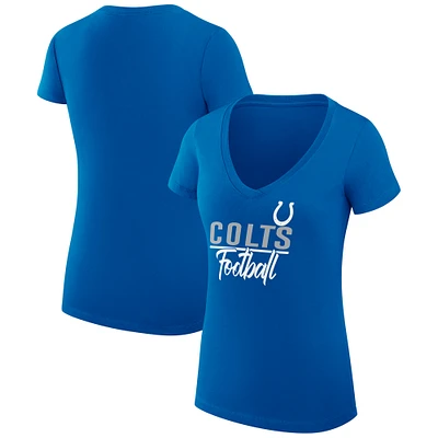 Women's G-III 4Her by Carl Banks  Royal Indianapolis Colts V-Neck Fitted T-Shirt