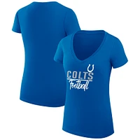 Women's G-III 4Her by Carl Banks  Royal Indianapolis Colts V-Neck Fitted T-Shirt