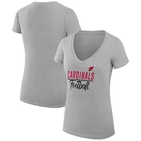 Women's G-III 4Her by Carl Banks  Heather Gray Arizona Cardinals V-Neck Fitted T-Shirt