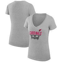 Women's G-III 4Her by Carl Banks  Heather Gray Arizona Cardinals V-Neck Fitted T-Shirt
