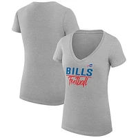 Women's G-III 4Her by Carl Banks  Heather Gray Buffalo Bills V-Neck Fitted T-Shirt