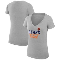 Women's G-III 4Her by Carl Banks  Heather Gray Chicago Bears V-Neck Fitted T-Shirt