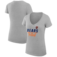 Women's G-III 4Her by Carl Banks  Heather Gray Chicago Bears V-Neck Fitted T-Shirt