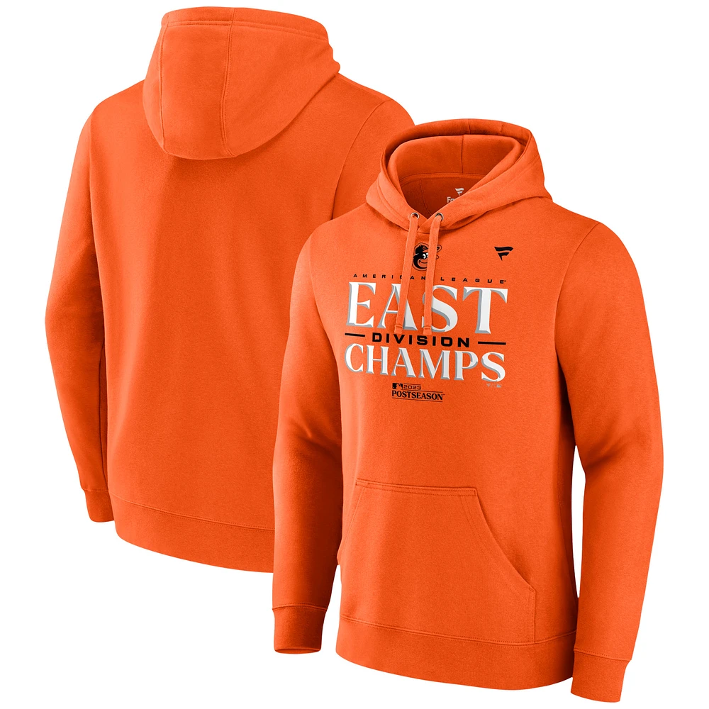 Men's Fanatics  Orange Baltimore Orioles 2023 AL East Division Champions Locker Room Pullover Hoodie