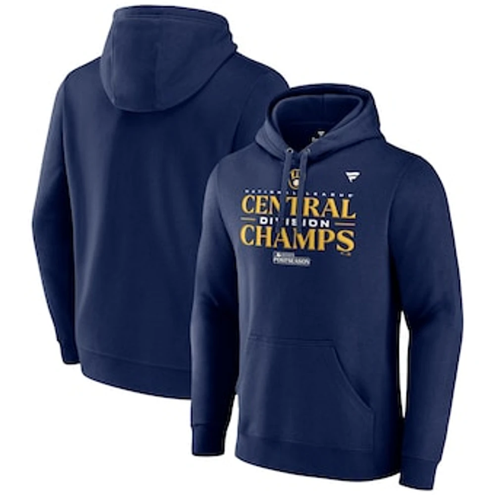 Men's Fanatics  Navy Milwaukee Brewers 2023 NL Central Division Champions Locker Room Pullover Hoodie