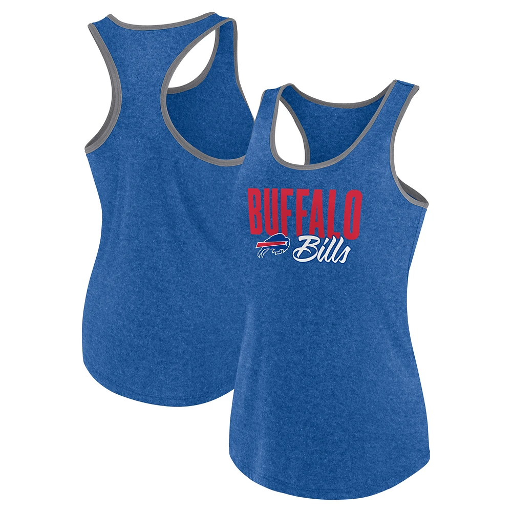 Women's  Fanatics Heather Royal Buffalo Bills Fuel Racerback Tank Top