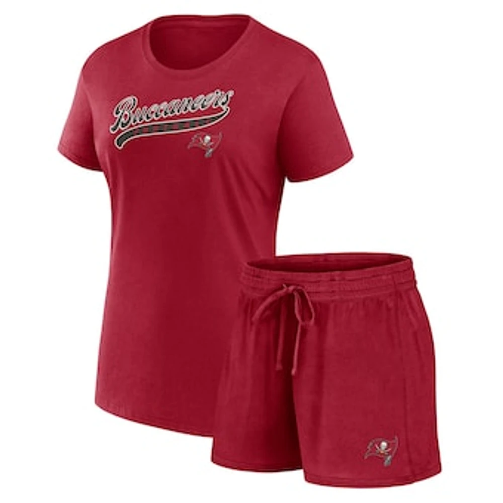 Women's Fanatics Red Tampa Bay Buccaneers Start to Finish T-Shirt & Shorts Combo Pack