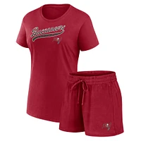 Women's Fanatics Red Tampa Bay Buccaneers Start to Finish T-Shirt & Shorts Combo Pack