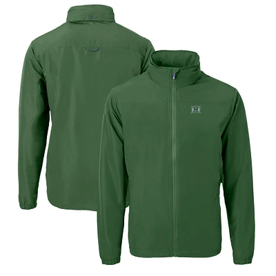 Men's Cutter & Buck Green Hawaii Rainbow Warriors Charter Eco Recycled Full-Zip Jacket