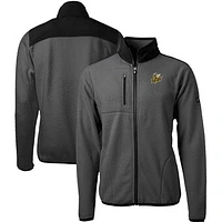 Men's Cutter & Buck  Gray/Black Baldwin Wallace Yellow Jackets Cascade Eco Sherpa Fleece Full-Zip Jacket
